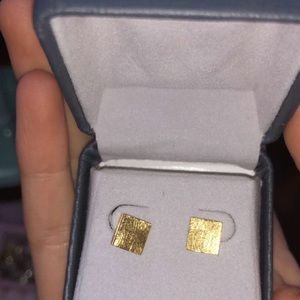 Never worn 14k gold plated studs + free pair